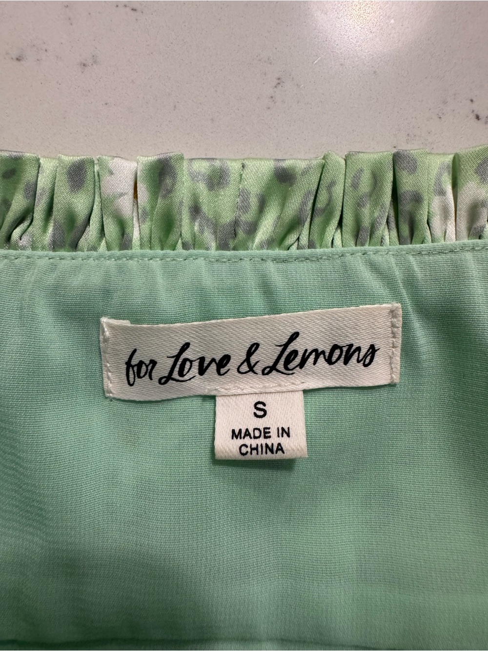 For Love & Lemons Robin Cheetah Midi Dress Green Floral Tie Strap Size S - Picture 9 of 10